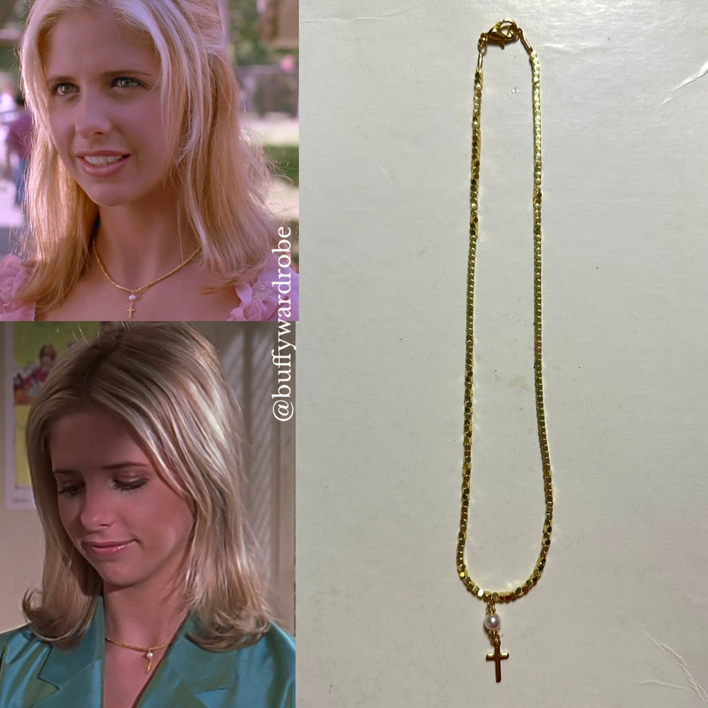 BTVS “Becoming” Beaded Replica Cross Choker Necklace