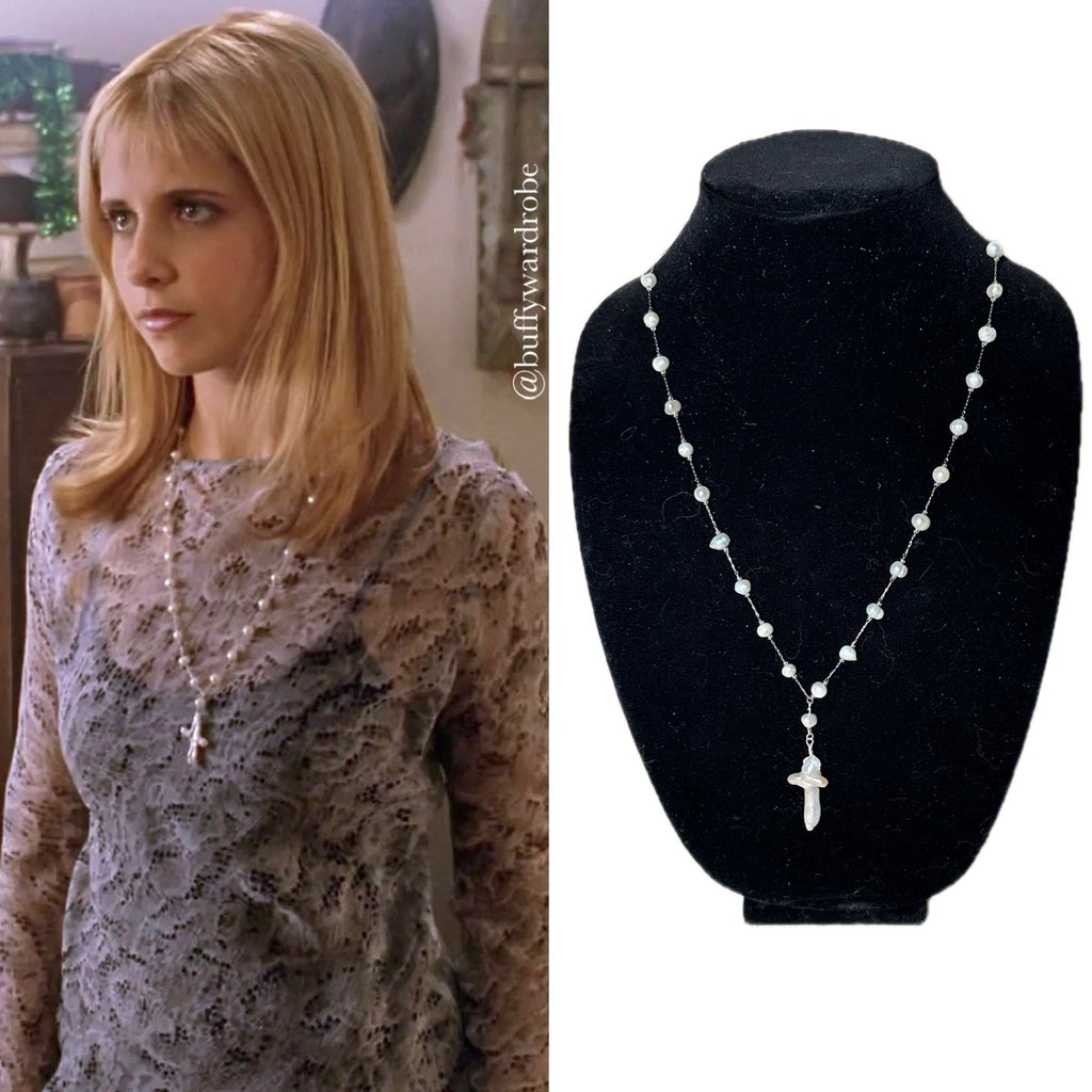Buffy “Amends” Pearl Cross Necklace