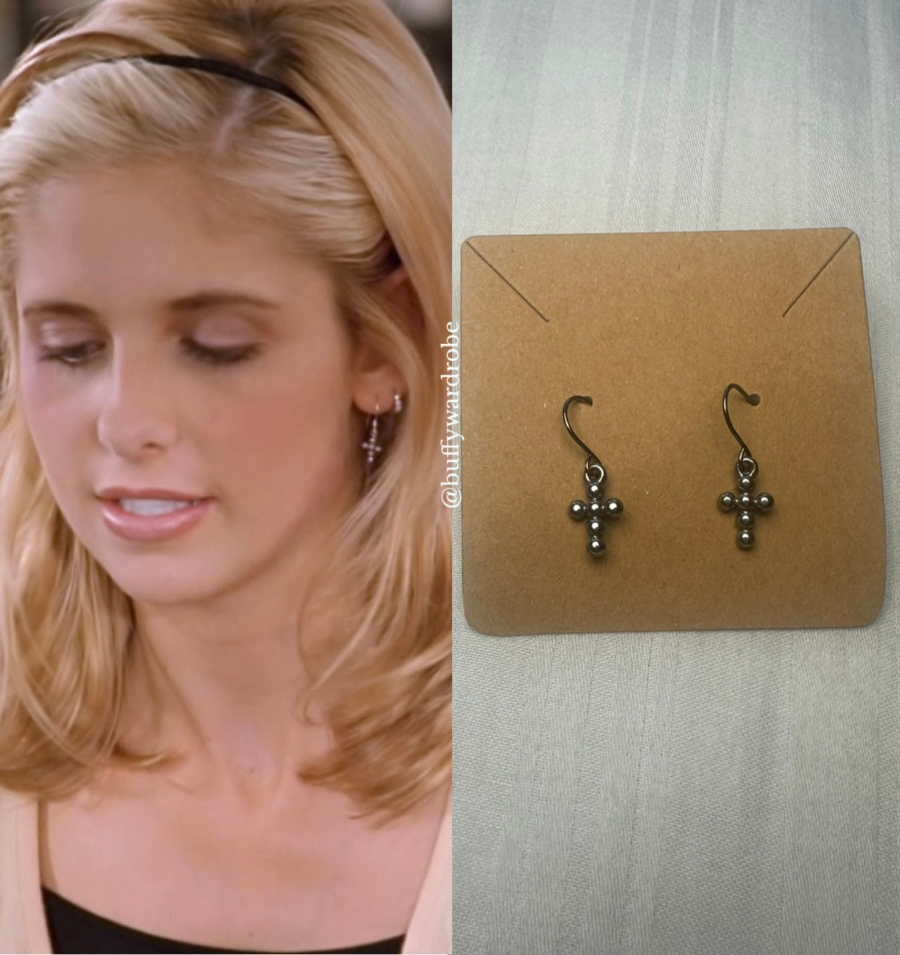 “Revelations” Buffy Mini Cross Earrings
