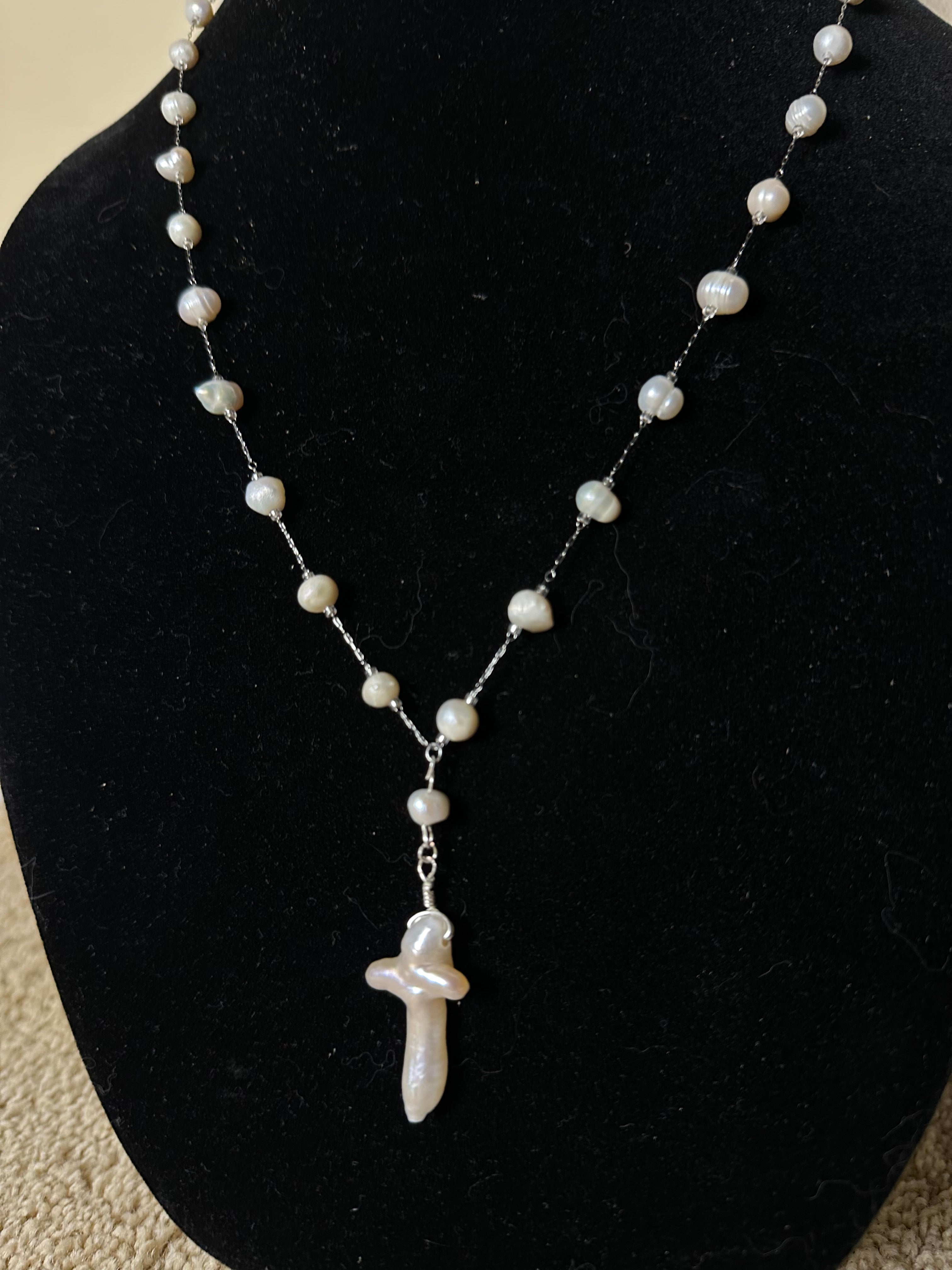 Buffy “Amends” Pearl Cross Necklace