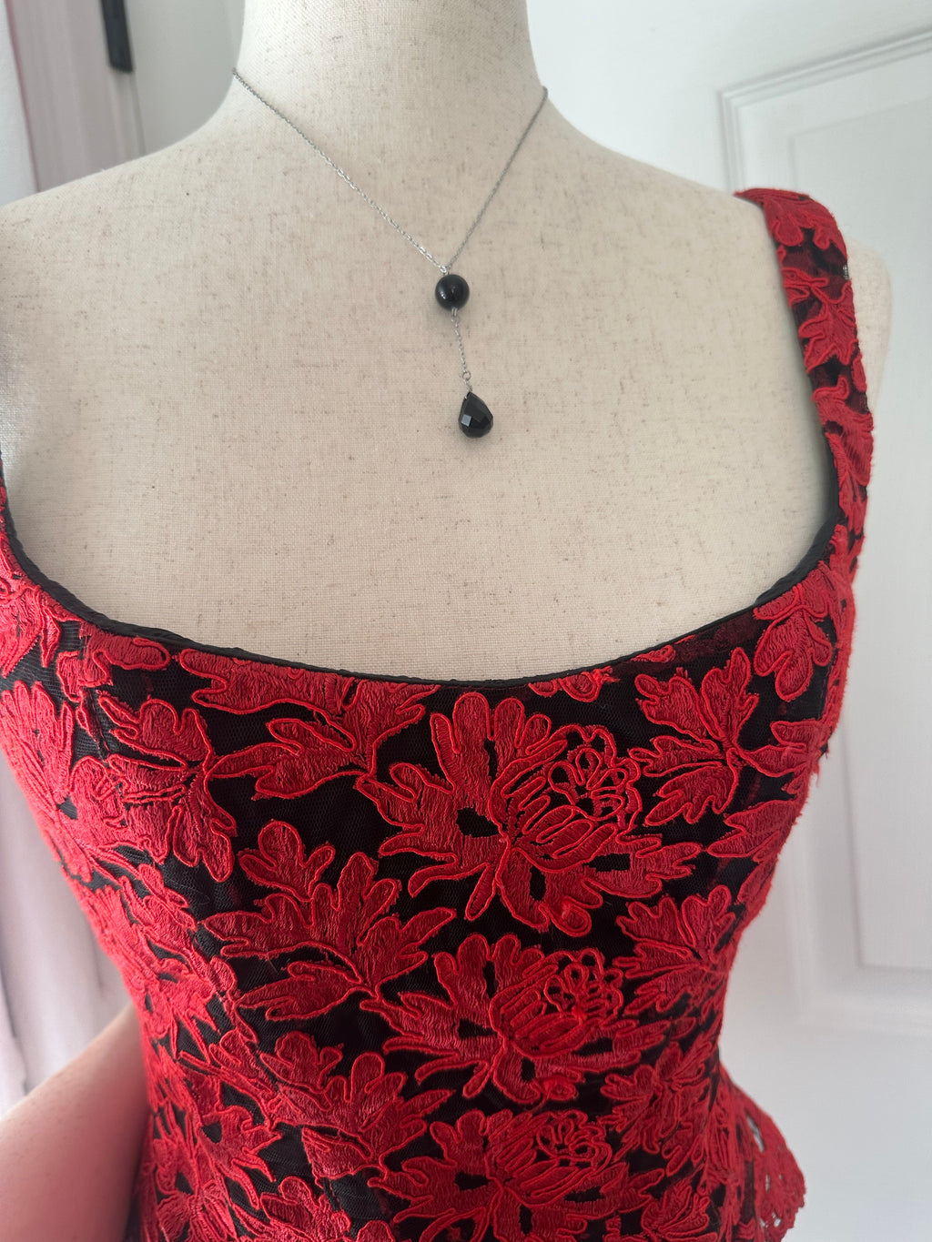 Drusilla Onyx drop necklace