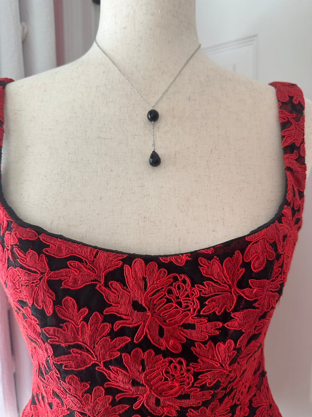 Drusilla Onyx drop necklace
