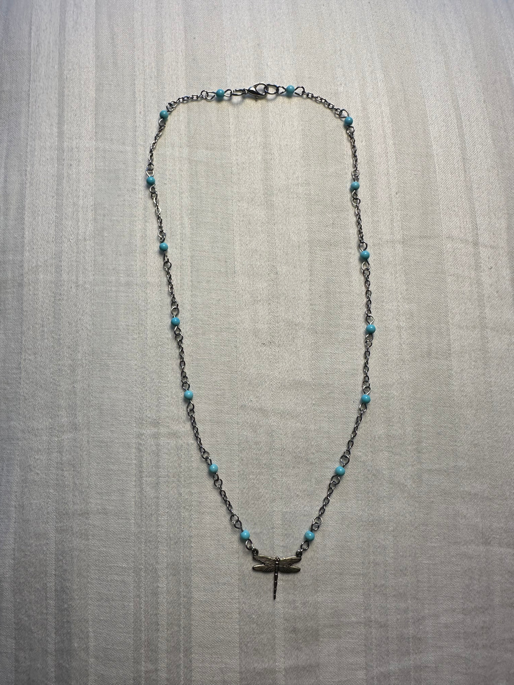 “Flooded” Willow Turquoise Dragonfly necklace
